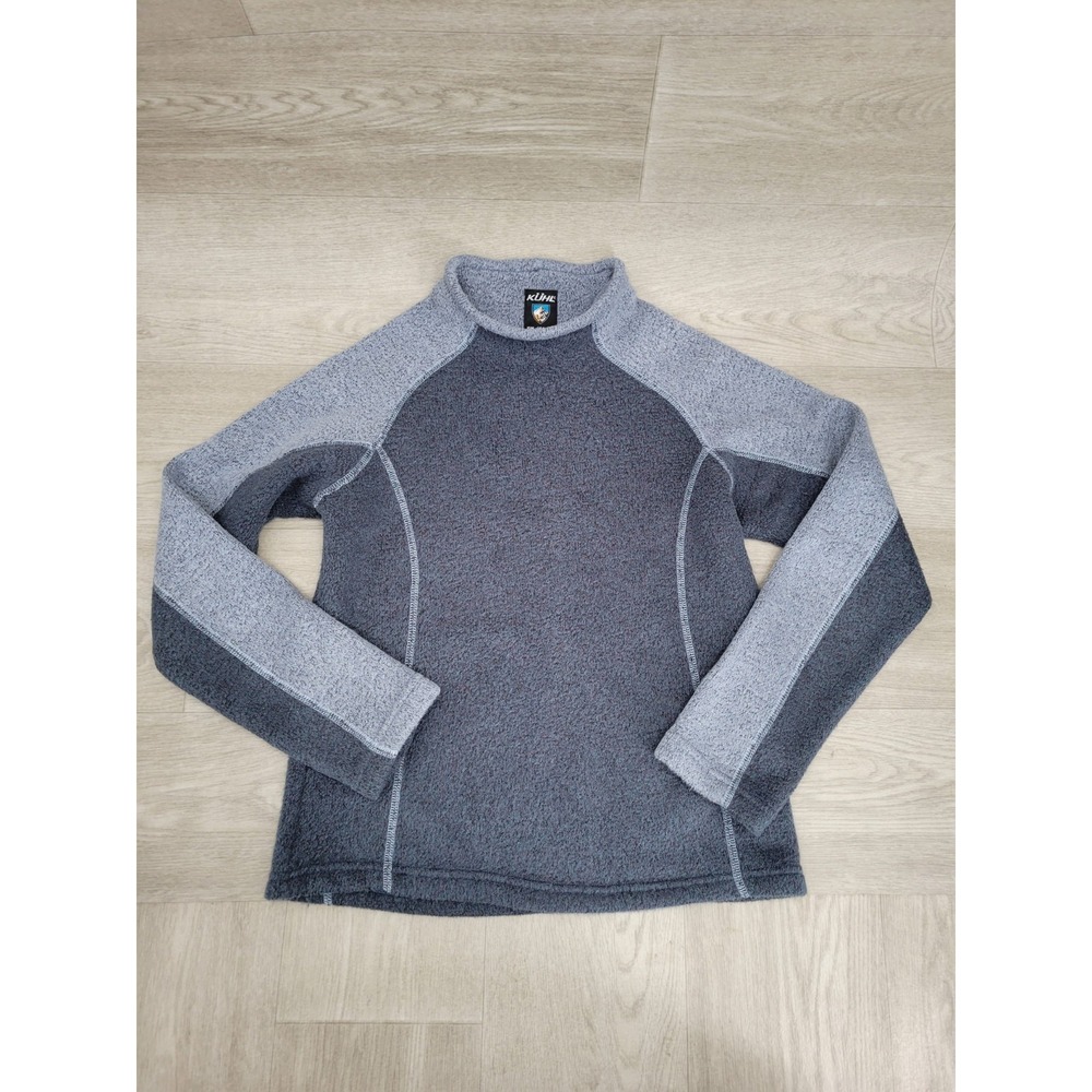 Kuhl Alfpaca Fleece Sweater Women's XS Blue Mock Neck Raglan Outdoor Pullover
